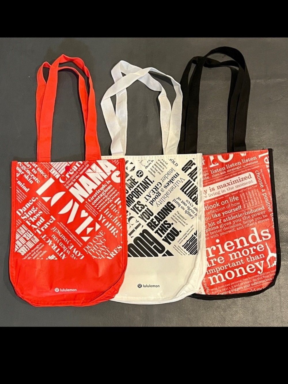 lululemon Reusable Shopping Tote Bags Set of 6 - Picture 2 of 6